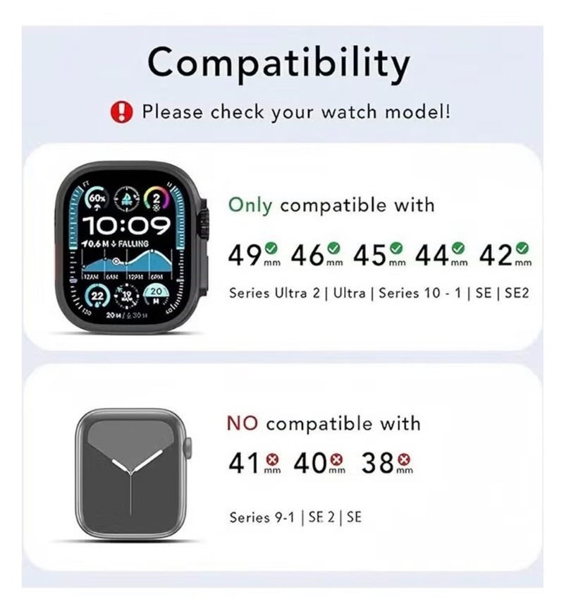 Watch Silicone Watch Band Compatible with Apple Watch 42mm 44mm 45mm 46mm 49mm – Soft Sport Replacement Strap for Apple Watch Ultra, SE, Series 9/8/7/6/5/4 – Black - Image 3